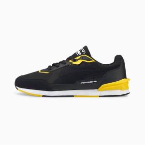 Puma Porsche Legacy Low Racer Férfi Motorsport Cipő Fekete Citrom Fehér | HU69768