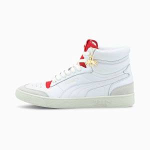 Puma Ralph Sampson Mid Dassler Legacy Férfi Tornacipő Fehér Piros Szürke | HU38417