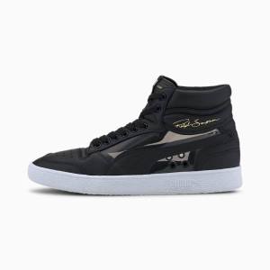 Puma Ralph Sampson Mid Glass Férfi Tornacipő Fekete Fehér | HU16834