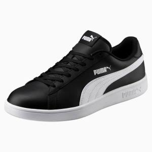 Puma Smash v2 Bőr Férfi Tornacipő Fekete Fehér | HU65151