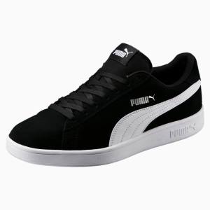 Puma Smash v2 Férfi Tornacipő Fekete Fehér Titán | HU00978