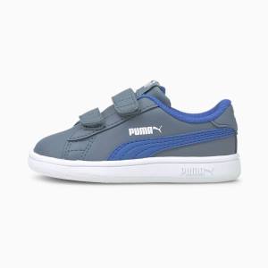 Puma Smash v2 Lány Tornacipő Szürke Kék | HU09584