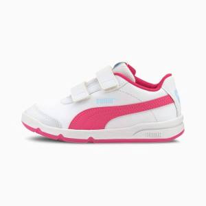 Puma Stepfleex 2 SL VE V Fiú Tornacipő Fehér Rózsaszín Világos Kék Lila | HU73096