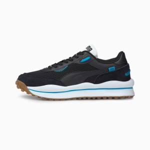 Puma Stílusok Rider Warm Texture Férfi Tornacipő Fekete Kék | HU31002