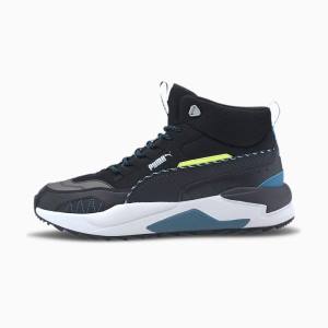 Puma X-Ray 2 Square Mid WTR Férfi Tornacipő Fekete Kék Sárga | HU61419