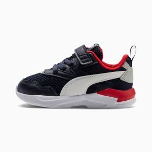 Puma X-Ray Lite Fiú Tornacipő Sötétkék Fehér Piros | HU48071