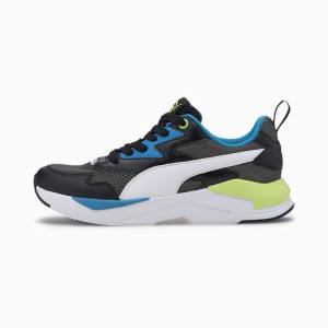 Puma X-Ray Lite Youth Fiú Tornacipő Fekete Fehér Szürke Kék Zöld | HU55201